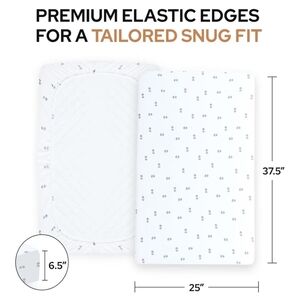 White and Gray Mini Fitted Crib Sheet